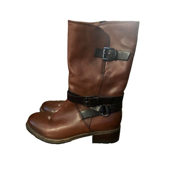 8.5M Clarks Artisan Rust Volara Melody Leather Boot Fleece Lined - Picture 1 of 9